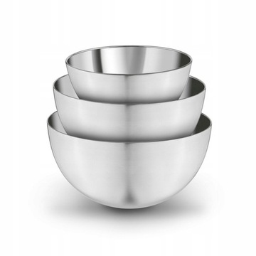 3x METALOWA MISKA KUCHENNA zestaw