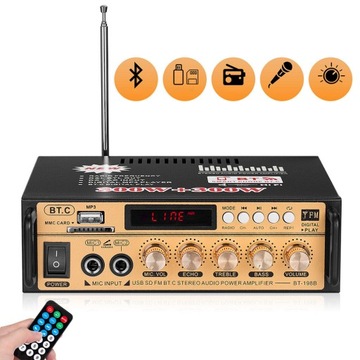 МИНИ-СТЕРЕО ЦИФРОВОЙ HI-FI УСИЛИТЕЛЬ BLUETOOTH ДЛЯ ДОМА ИЛИ АВТОМОБИЛЯ