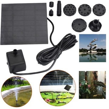 САДОВЫЙ ФОНТАННЫЙ НАСОС 200 Л/Ч + СОЛНЕЧНАЯ ПАНЕЛЬ 110X110 ММ