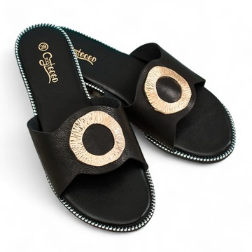 CZARNE KLAPKI DAMSKIE OLERNA 40