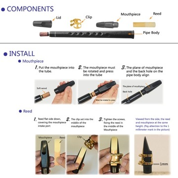 Ammoon Mini Pocket Bb Саксофон Саксофон ABS с альтом