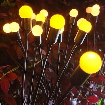 LAMPA SOLARNA WBIJANA KULECZKI 8 LED OGRODOWA WARM WHITE (LED CIEPŁY) 2X