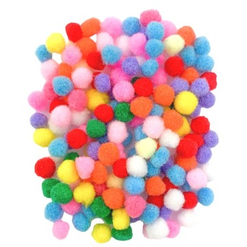 POMPONY KOLOROWE DEKORACYJNE POMPONIKI MIX 150 SZT