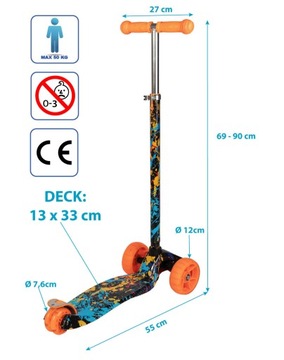 БАЛАНСОВЫЙ СКУТЕР 3 КОЛЕСА ENERO MAXI GRAFFITI LED