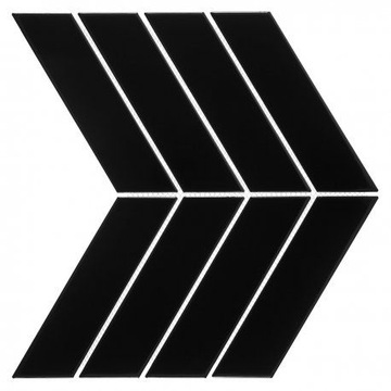 DUNIN ROYAL CHEVRON BLACK MAT 31,5x22 Jodełka, Ma