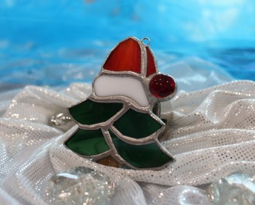 Витражная ёлка, кулон, ёлка, Тиффани