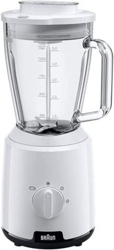 Blender kielichowy szklany Braun 1.5l jb1050wh 600 W biały
