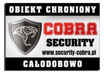 Табличка ПЛИТА охраняемого объекта БЕЗОПАСНОСТЬ 42х30 Знак контроля кобры