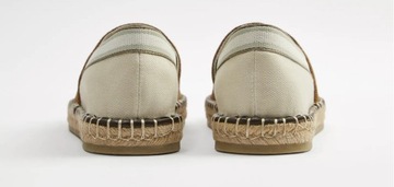 ZARA BEŻOWE BRĄZOWE SKÓRZANE BUTY ESPADRYLE 41