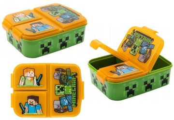 Śniadaniówka trzykomorowa Minecraft Lunch box z przegródkami pojemnik 900ml