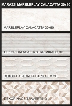 Płytka ścienna MARAZZI MARBLEPLAY CALACATTA 30x90