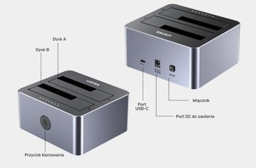 Станция клонирования Unitek для 2 жестких дисков SATA 2,5
