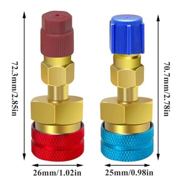 SZYBKOZŁĄCZKA PRZEDŁUŻKA ADAPTER METAL DO KLIMATYZATOR R1234YF do R134A,2x