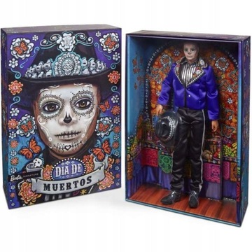BARBIE LALKA KEN KOLEKCJONERSKA DIA DE MUERTOS 28 CM MATTEL HJX15