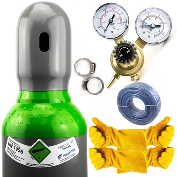 ZESTAW – MIX BUTLA PEŁNA 8L ARGON/CO2 (150 BAR) + AKCESORIA + RĘKAWICE