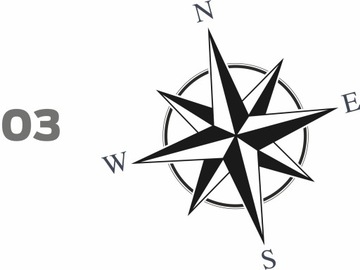 Наклейка «Роза ветров» 60см ВЫСОКОЕ КАЧЕСТВО