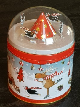 Металлическая МУЗЫКАЛЬНАЯ ШКАТУЛКА 17х13 см Рождественский подарок