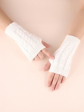 Rękawiczki bez palców mitenki damskie dziewczęce ciepłe krótkie warkocz