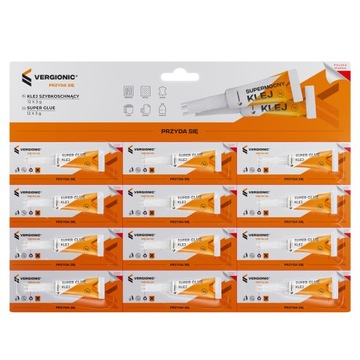 KLEJ SZYBKOSCHNĄCY 12 x 3 g MEGA PAKA