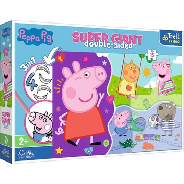 ŚWINKA PEPPA TREFL PUZZLE POZNAJ ŚWINKĘ PEPPE 3w1