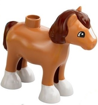 LS NOWE LEGO DUPLO FIGURKA animal KOŃ KONIK KUCYK Medium Nougat