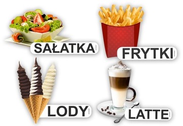 NAKLEJKA MENU NA POTYKACZ STOJAK REKLAMOWY TABLICA