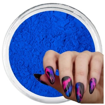 Неоновый пигмент для ногтей neon blue 12 для дымчатых ногтей с эффектом дымка.