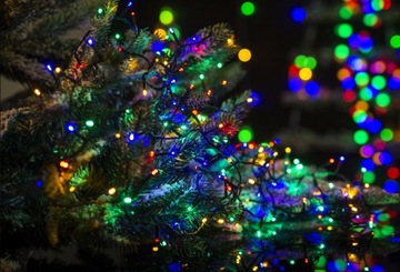 МОЩНЫЕ РОЖДЕСТВЕНСКИЕ ОГНИ 100 МНОГОЦВЕТНЫХ СВЕТОДИОДОВ + ТАЙМЕР