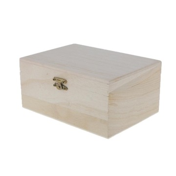 Prettyia Plain Wooden Pirate Treasure Chest Wood Jewellery Storage Craft