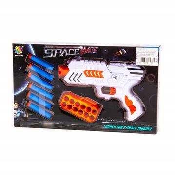 WYRZUTNIA PISTOLET NA STRZAŁKI 6 STRZAŁEK DO NERF