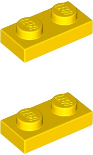 LEGO Płytka 1x2 Żółty 3023 302324 - 2szt