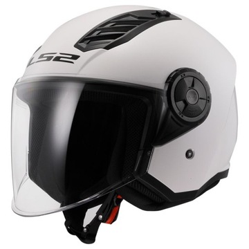 OF616 KASK OTWARTY JET LS2 AIRFLOW II WHITE BIAŁY POŁYSK S