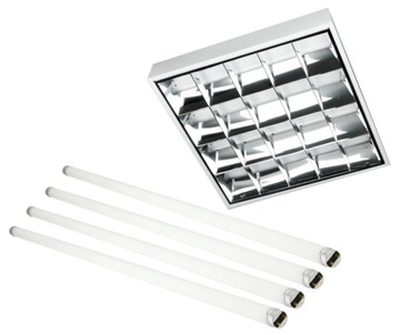 LAMPA OPRAWA RASTROWA LED 60x60cm + 4x SWIETLÓWKA