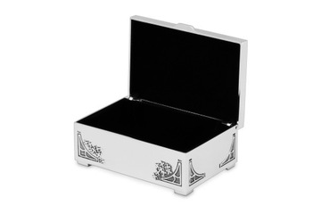 Posrebrzana szkatułka na Biżuterię z GRAWEREM S4