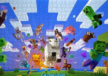 Puzzle Minecraft + IMIĘ + pudełko - A4 110 el