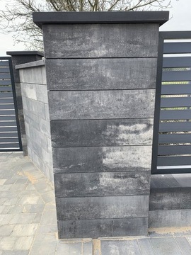 Bloczek ogrodzeniowy, 76x19,5x20, grafitowo-biały