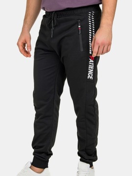 Spodnie męskie dresowe modne joggery sportowe bawełniane czarne 2XL/3XL