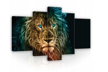 Obraz do sypialni LEW ABSTRAKCJA tryptyk 100X200CM