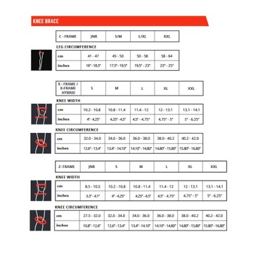 LEATT ORTEZY (OCHRANIACZE STAWU KOLANOWEGO) X-FRAME KNEE BRACE (PARA) ROZMI