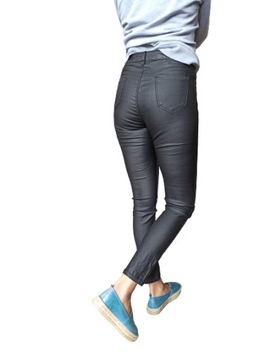 Damskie spodnie WOSKOWANE Shiny design Skóra 46