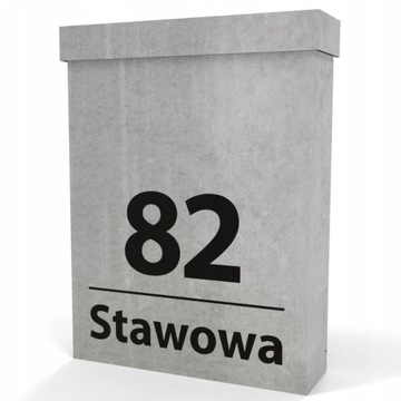 SKRZYNKA NA LISTY Z ADRESEM POCZTOWA Z NUMEREM DOMU DUŻA 31x22 cm