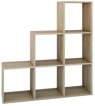 REGAŁ SCHODKOWY 115/115CM PÓŁKA KSIĄŻKI SZAFKA DĄB