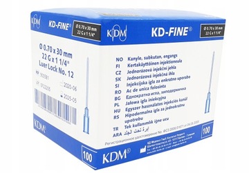 IGŁY INIEKCYJNE KD-FINE 0,7x30mm G22 100 szt