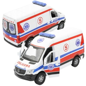 RESORAK AUTO MODEL METALOWY WELLY Mercedes Sprinter Karetka DLA CHŁOPCÓW