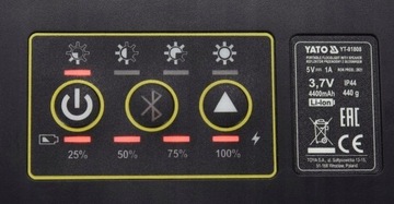 ГРОМКОГОВОРИТЕЛЬ ФАР YATO POWERBANK 2000 лм BLUETOOTH