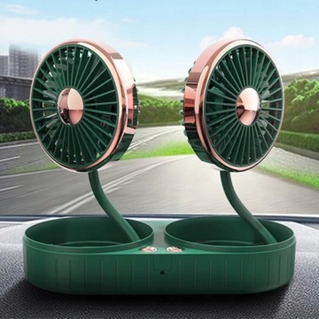 WIATRAK PODWÓJNY DO SAMOCHODU WENTYLATOR 5V USB