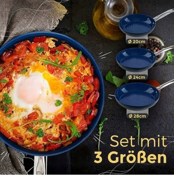 ZESTAW 2 PATELNII NIEPRZYWERAJĄCYCH CERAFLON PRESTIGE DIAMANT 24CM/28CM