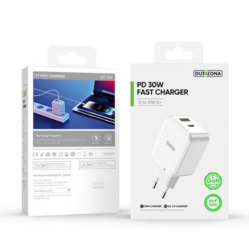Szybka ładowarka 30W 2x USB PD QC 3.0 GaN