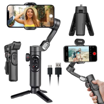 GIMBAL STABILIZATOR DO TELEFONU 3 OSIOWY RĘCZNY |UCHWYT NA TELEFON SMARTFON
