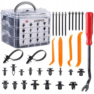 ЗАЖИМЫ ШПИЛЬКИ АВТОМОБИЛЬНЫЕ ЗАЖИМЫ ДЛЯ ОБИВКИ АВТОМОБИЛЯ 655 EL КОМПЛЕКТ + СЪЕМНИК